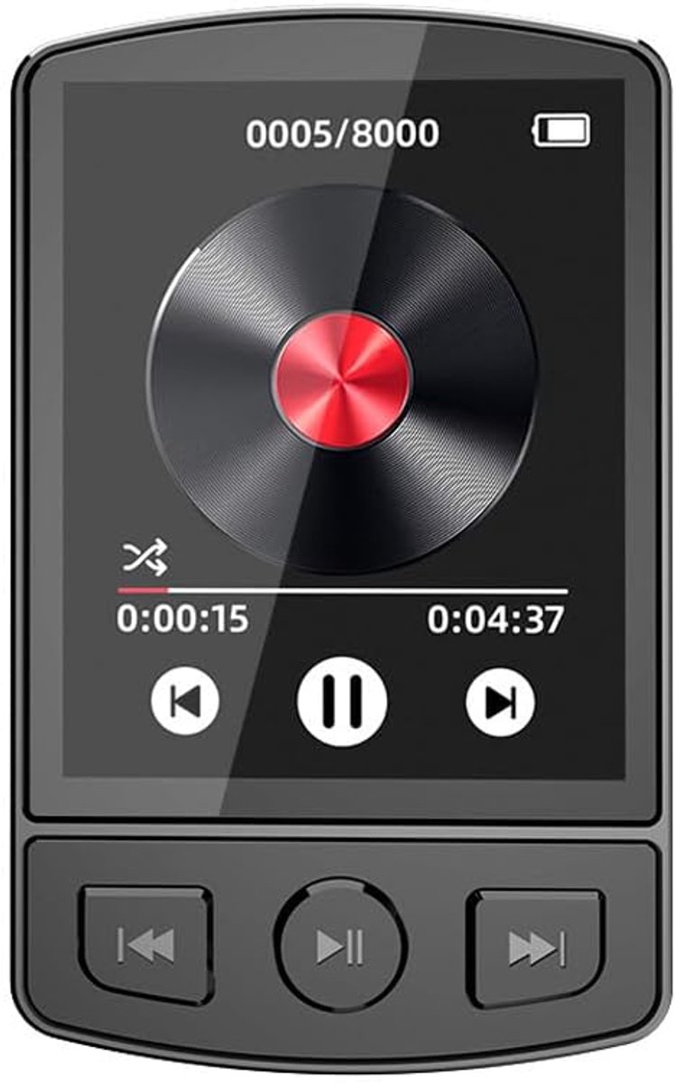 SnelShoppen - MP3 Speler met Clip - Draagbare Muziekspeler Bluetooth 5.0 - 32GB SD - Hardlopen - Pedometer - FM Radio - Spraakopname - Alarm - Video -