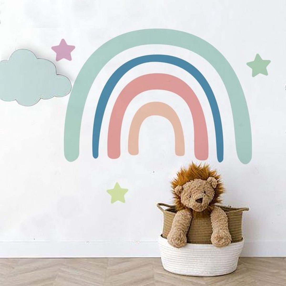 Regenboog Wandsticker - Muurdecoratie voor Kinderen - Verwijderbaar - Watercolor Design - Creatieve Wanddecoratie - Geschikt voor Kinderk...