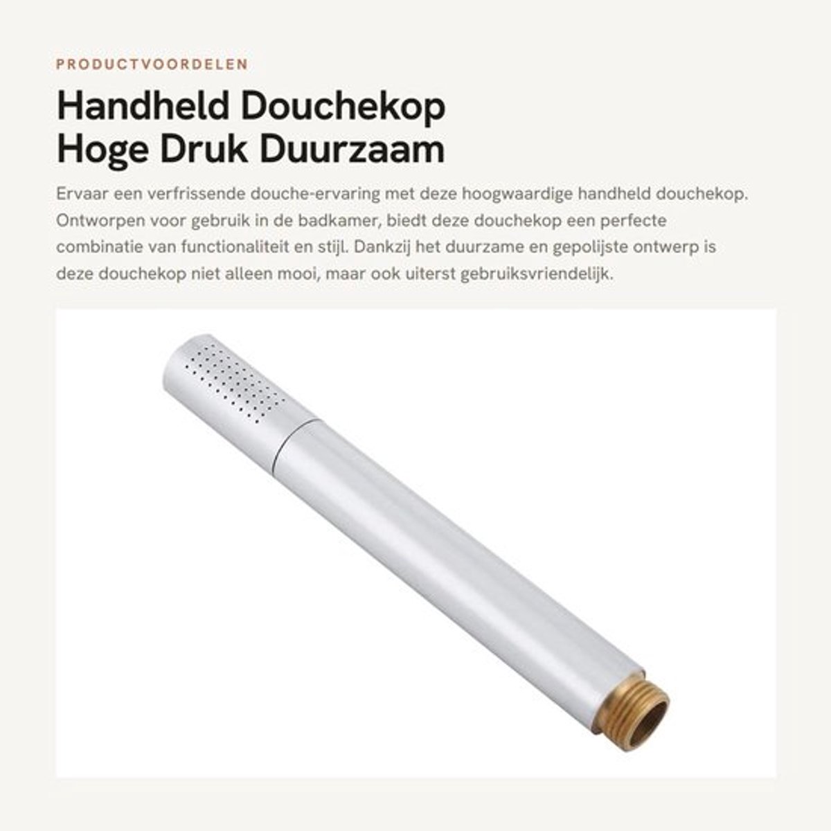 Handdouche Hoge Druk - Verstelbare Handdouche - Douchekop Met Slang - Hoogwaardige Koper - Eenvoudig Te Installeren - Duurzaam