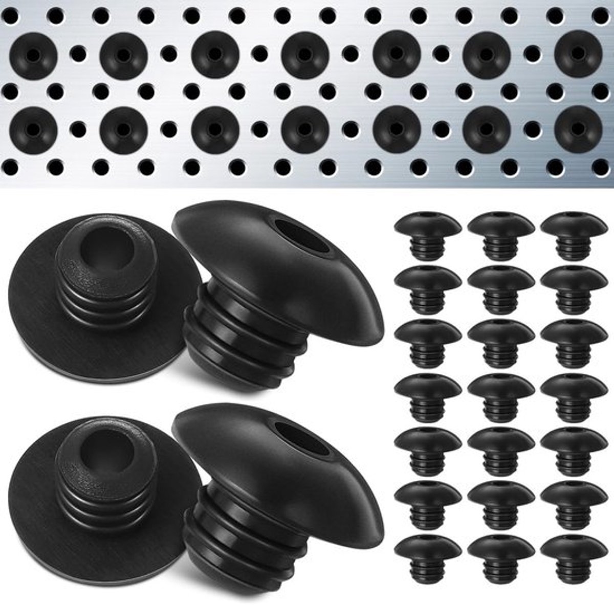 Rubberen Doppen 120 Stuks - Waterdicht - Siliconenrubber - Slijtvast - Eenvoudige Installatie - Afmetingen 1,40 x 1,40 x 0,90 cm