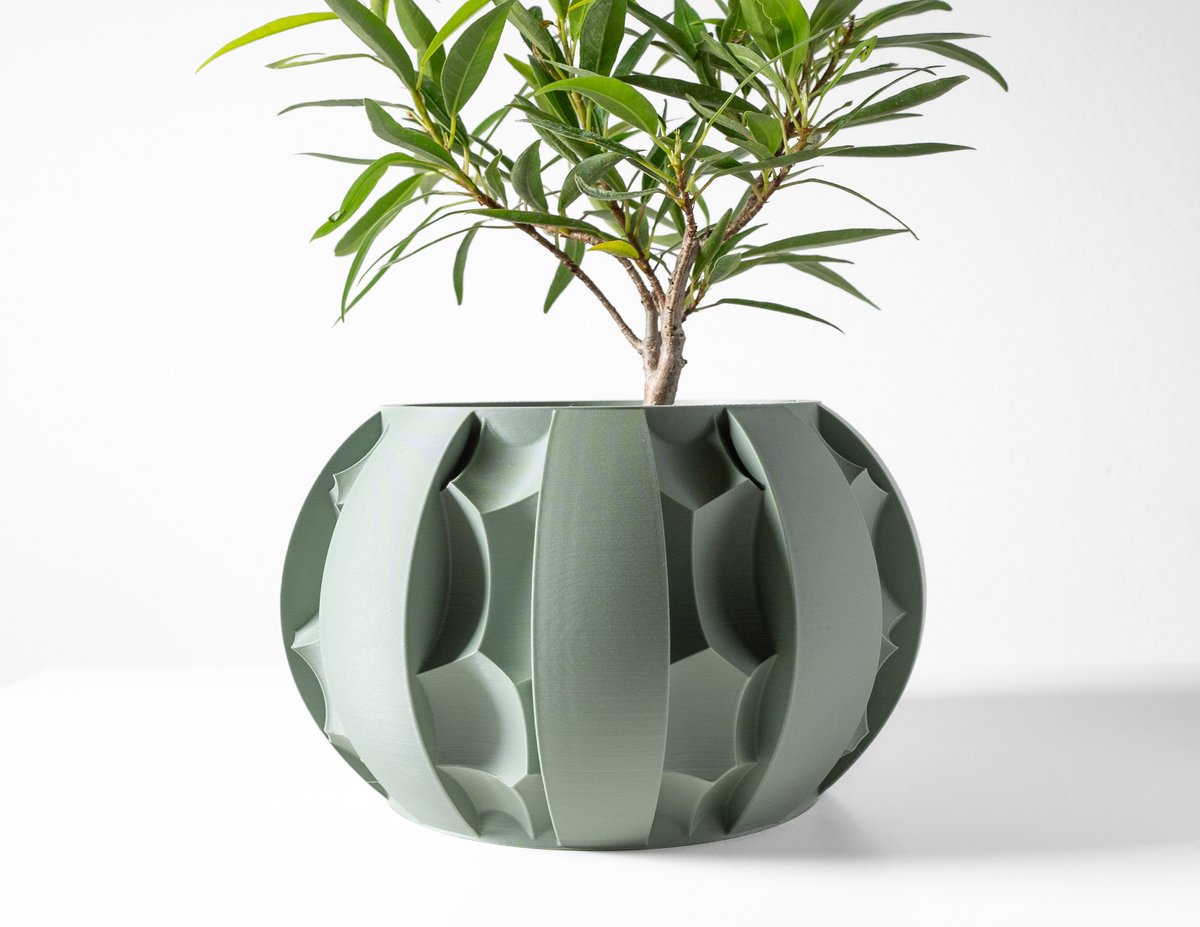 Skushy Erna Bloempot - Moderne Designpot voor Kamerplanten - Sculpturale Plantenpot voor Woonkamer en Kantoor - Premium Woondecoratie