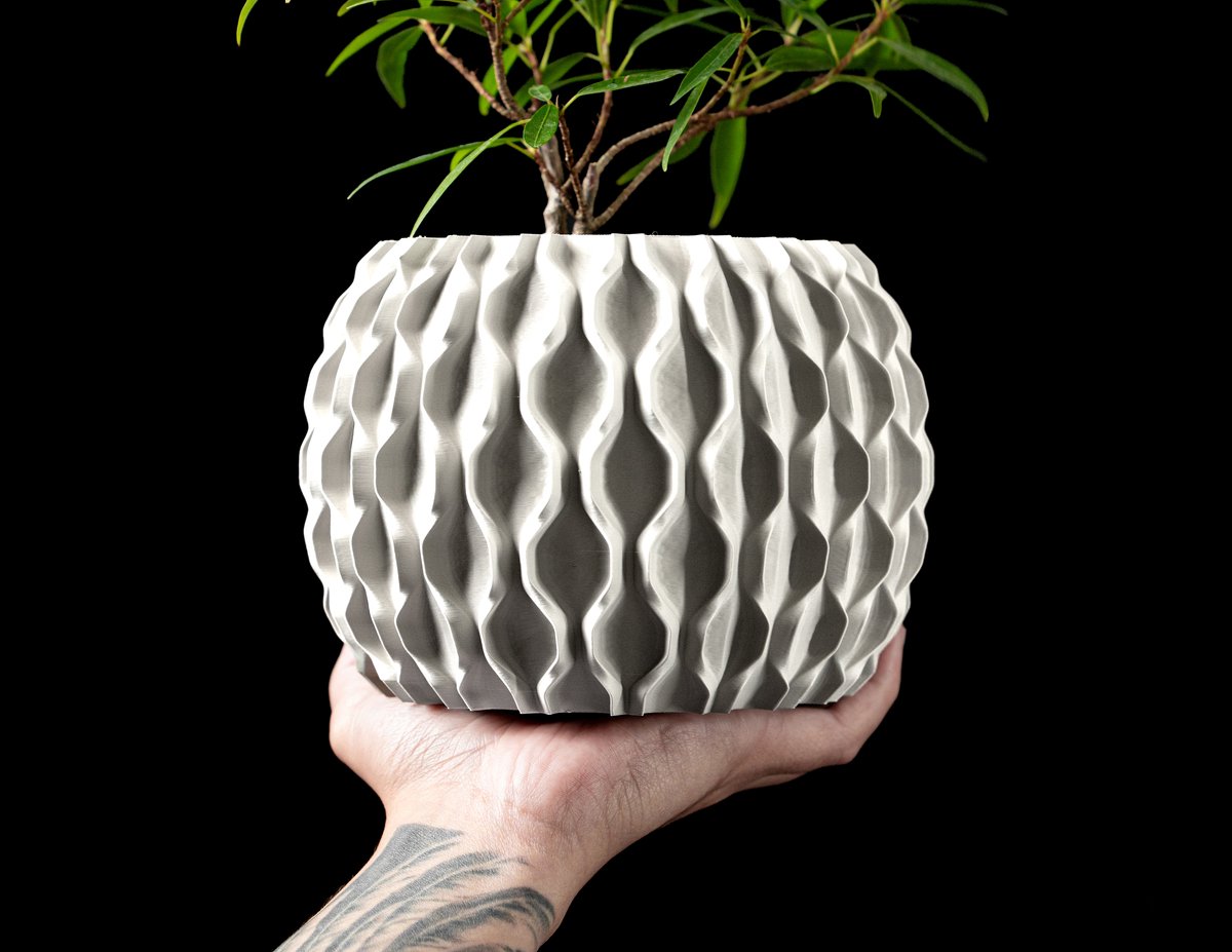 Skushy Chain Bloempot - Moderne Designpot voor Kamerplanten - Sculpturale Plantenpot voor Woonkamer en Kantoor - Premium Woondecoratie