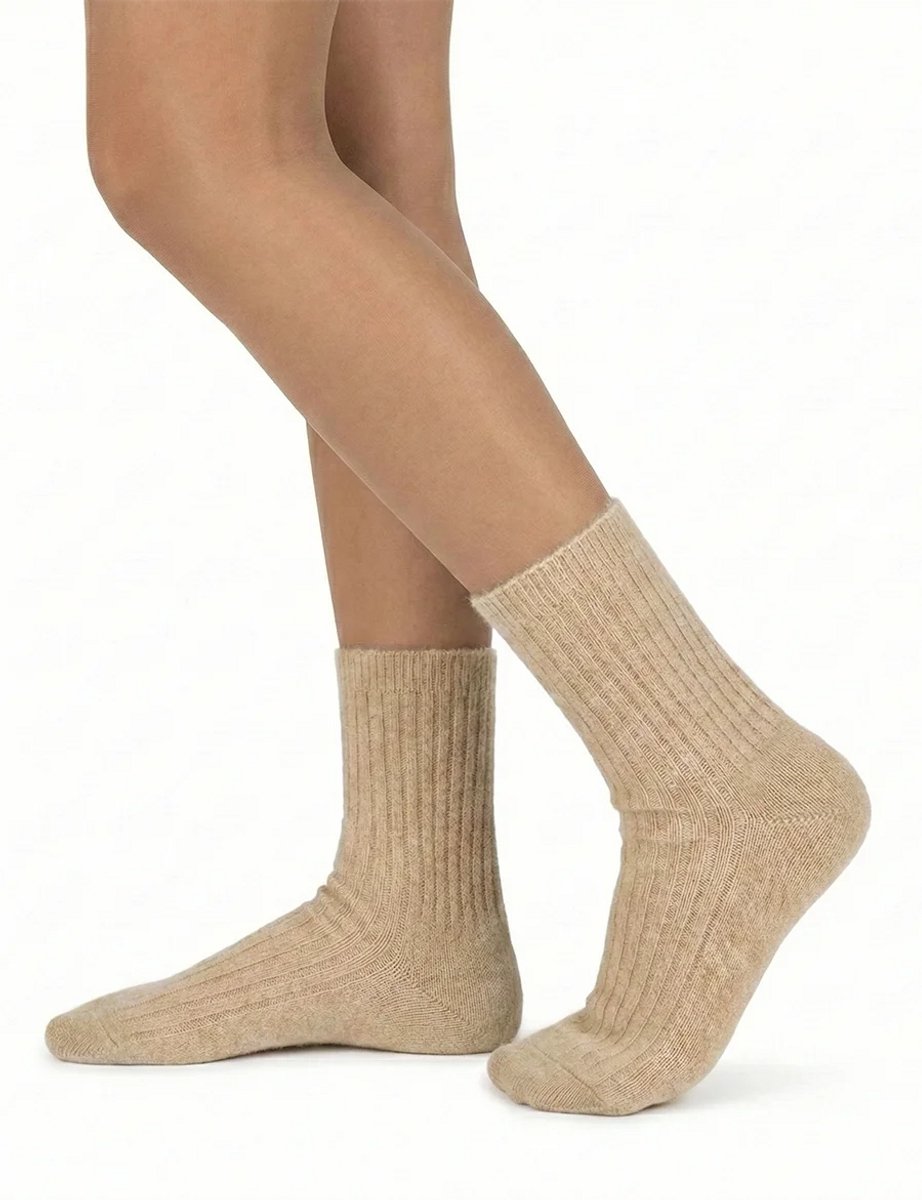 MarcMarcs Unisex sokken Kasjmier - 38 - Beige