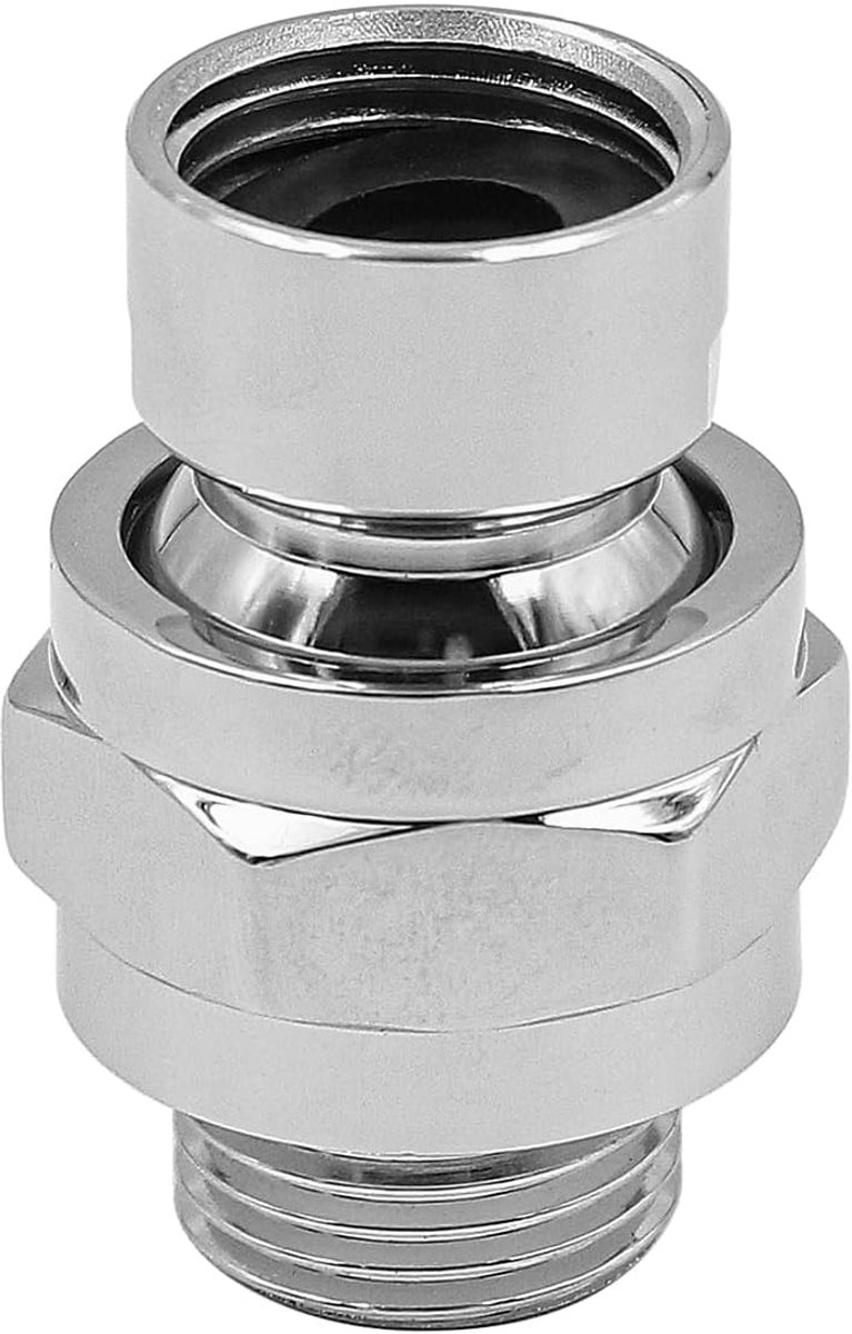 SnelShoppen - Shower Connector Balhoofddouche Adapter Verstelbare Douchearm Uitbreiding Zilver Hoogwaardige Messing Kroonfinish