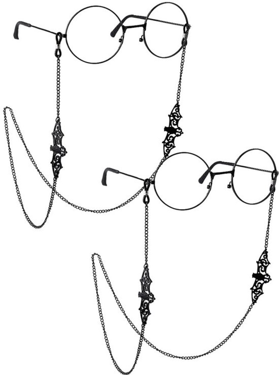 Brilketting Lichtgewicht - Brillenkoord - Brillenketting - Zwarte Vleermuis - Antislip Houder - Voor Mannen/Vrouwen