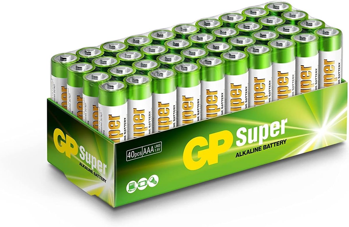 SnelShoppen - Super Alkaline Mini Batterijen AAA - Pack van 40 - Lange Levensduur voor Speelgoed, Wandklokken, Zaklampen - Milieuvriendelijk Zonder Kw