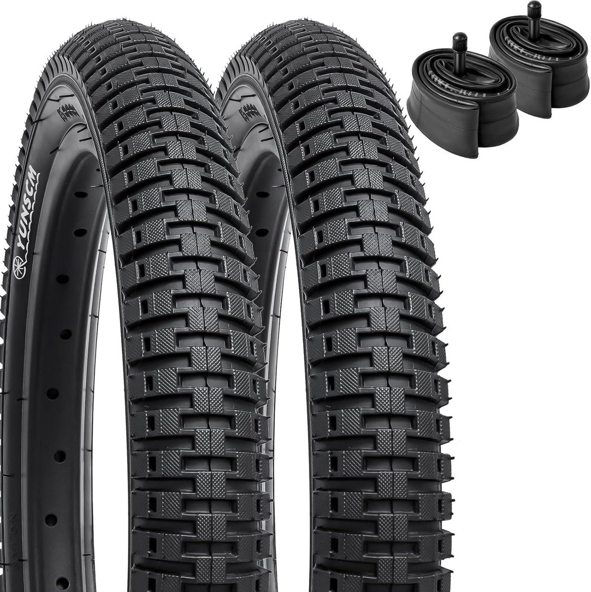 YUNSCM 2-PCS 18-inch Fietsbanden 18x2.125/57-355 and 18-inch Binnenband Schrader Valve Compatible with 18x2.0 18x2.1 - ShopVlot