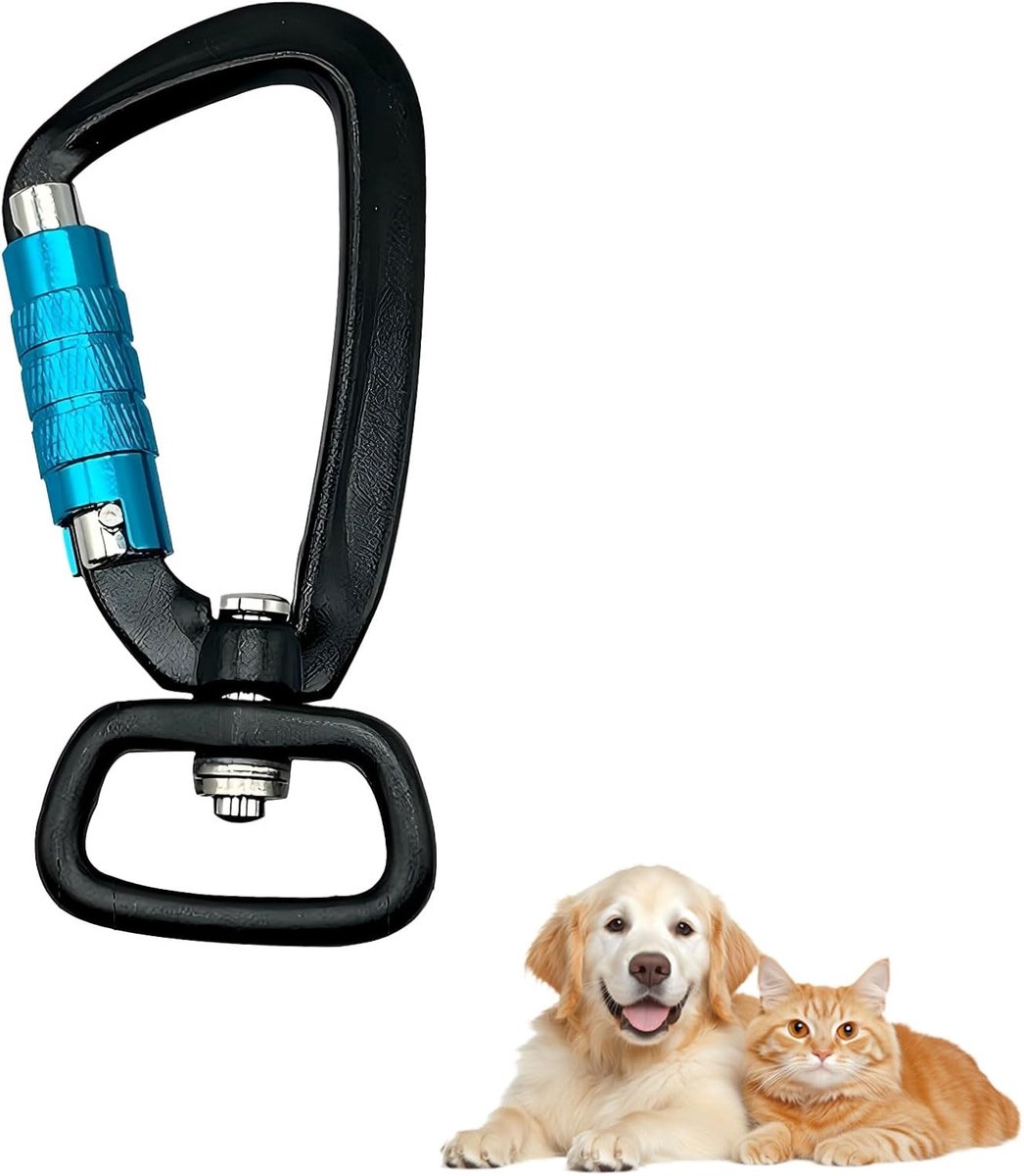 SnelShoppen - Swivel Carabiner Aluminium 400 kg Draagkracht, 360° Draaiende Veiligheidskarabijnhaak voor Hond Leash, Klimmen, Kamperen, Buitensport, S