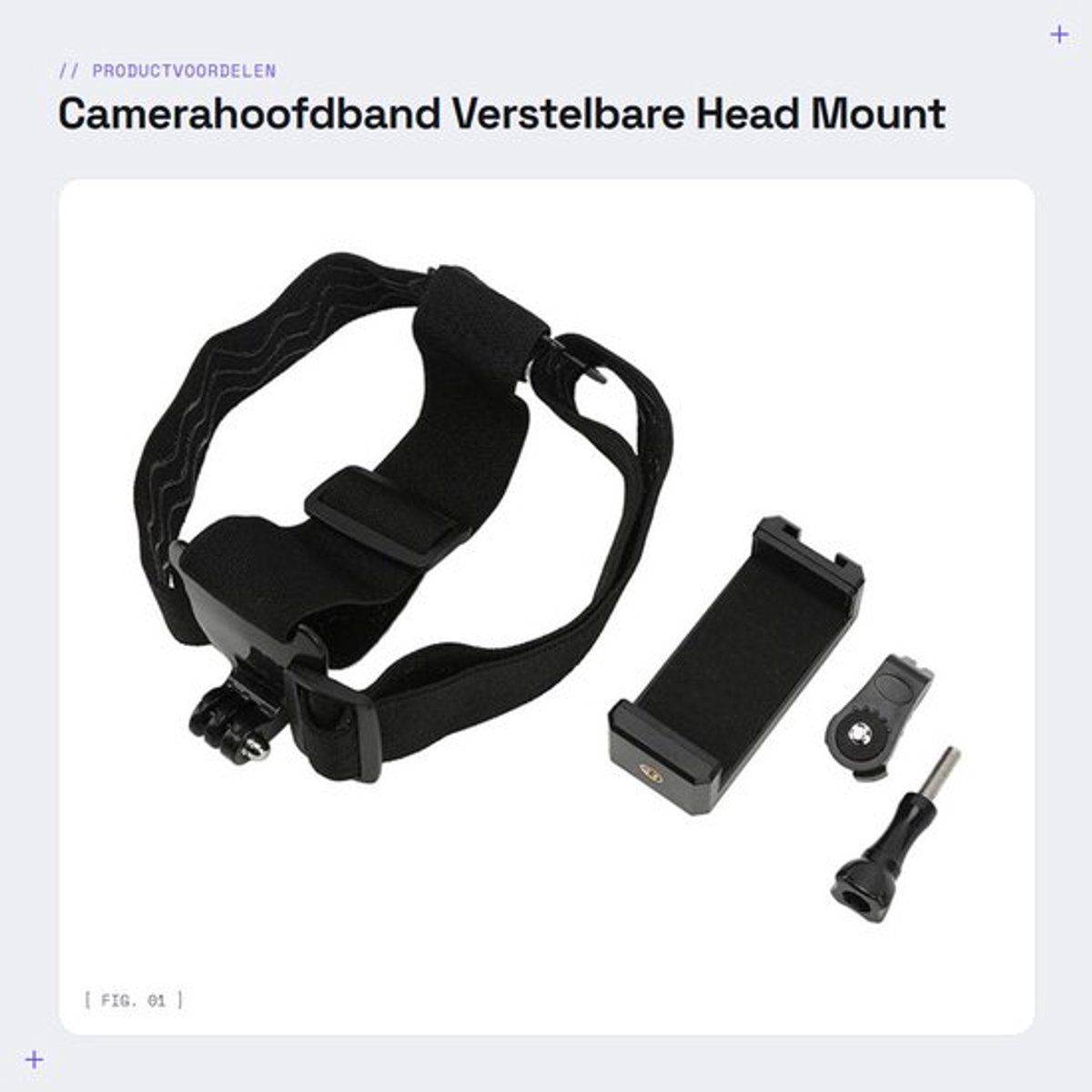 Camerahoofdband - Verstelbare Head Mount Strap - Ideaal voor selfies - Smartphone en actiecamera - Handig voor avontuurlijke fotografie -...