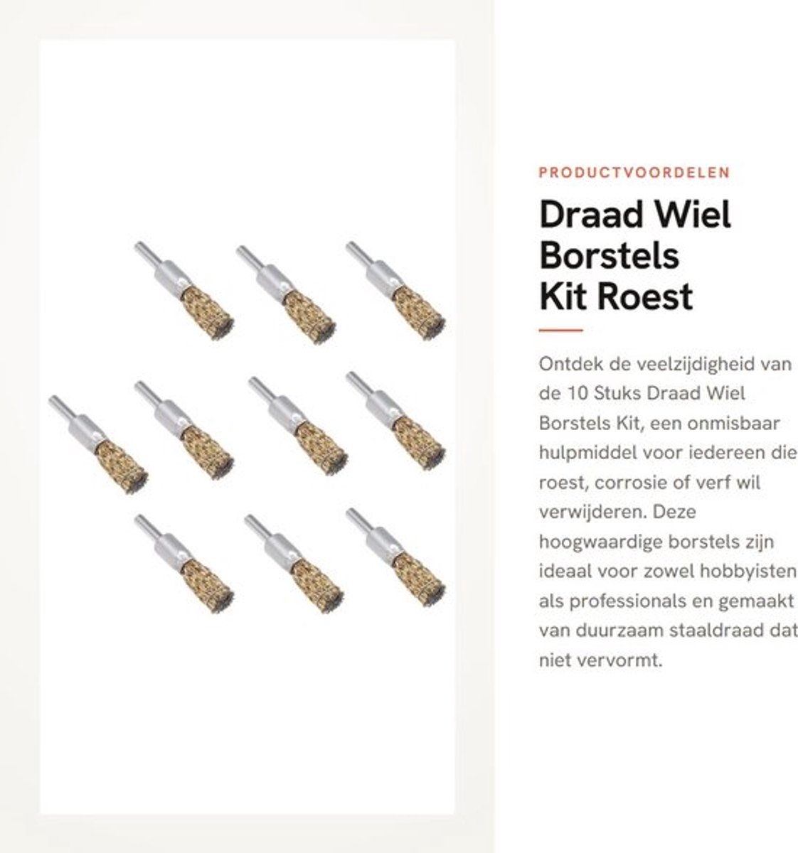 Draad Wiel Borstels Kit - Roest Verwijdering - 10 Stuks - Robuust en Duurzaam - Universele Boor Accessoire - Voor Schuren en Polijsten