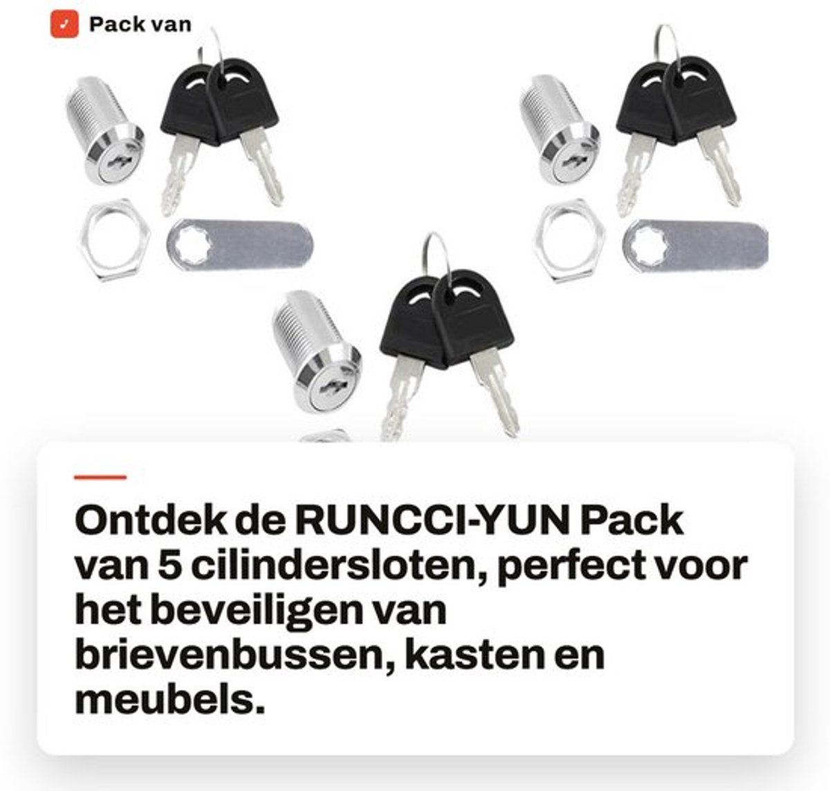 Brievenbus Slot - 6 x Brievenbussloten - 10 Sleutels - Hoogwaardige Stalen Constructie - Geschikt voor Meubels - Eenvoudige Montage - Cylinder Lock