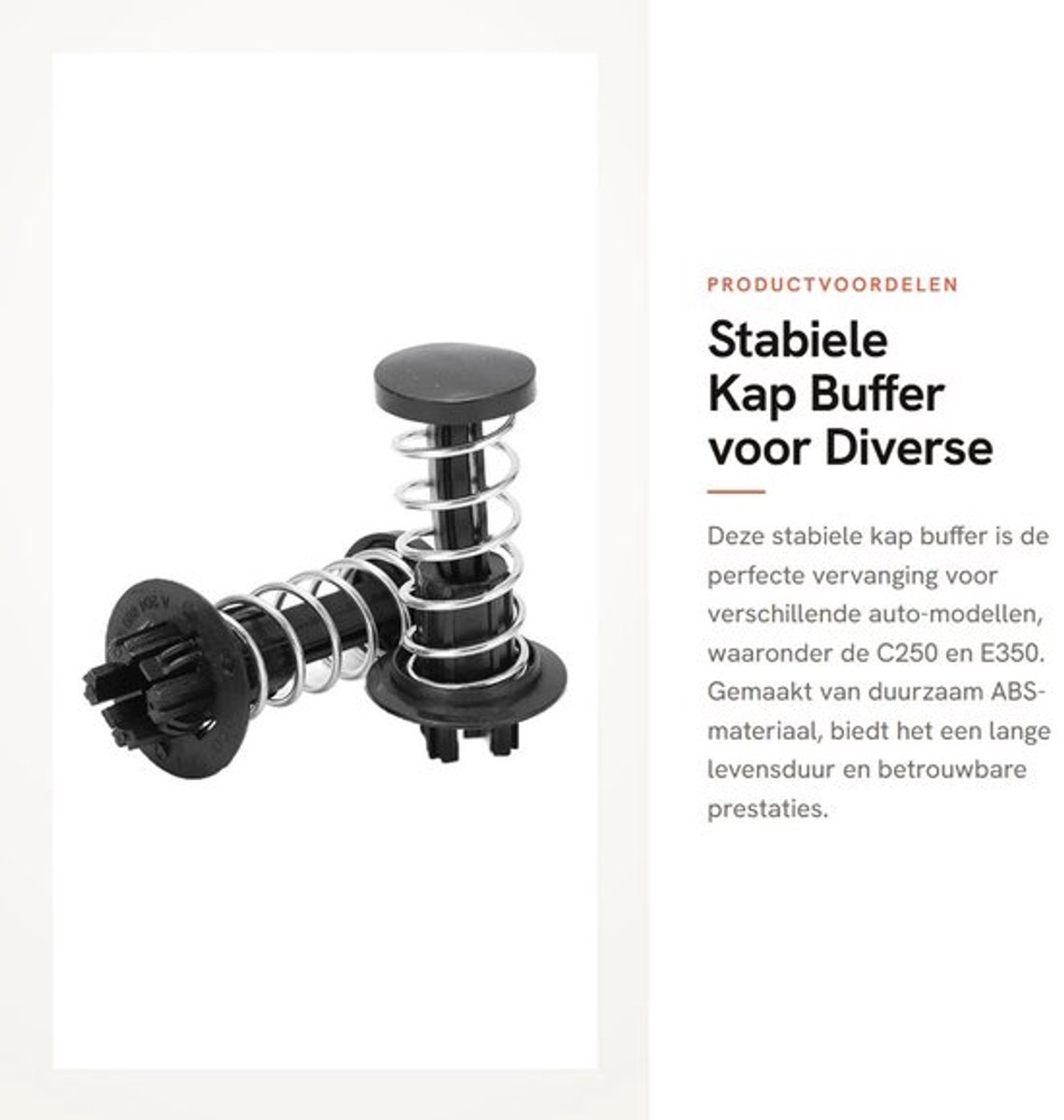 Kapbuffer Vervanging voor C250/C300/C350 - Stabiele Kap Cover - Hoogwaardig ABS - Duurzaam en Sterk - Nauwkeurige Montage - Lange Levensduur - Kapdeksel
