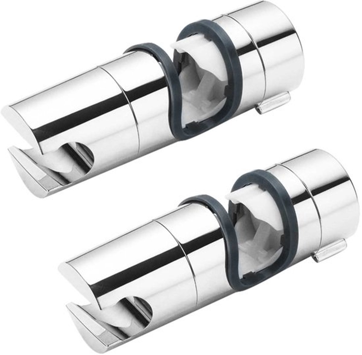 2 Stks Douchekop Houder 18-25Mm Douchekop Houder Vervanging 360° Verstelbare Douche Houder Beugel ABS Chrome Doucherail Slider Douche Riser Douche Pole voor Douchekop