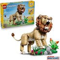 LEGO Creator 3in1 majestueuze leeuw model en doos. Leeuw met bruine manen, witte tanden.