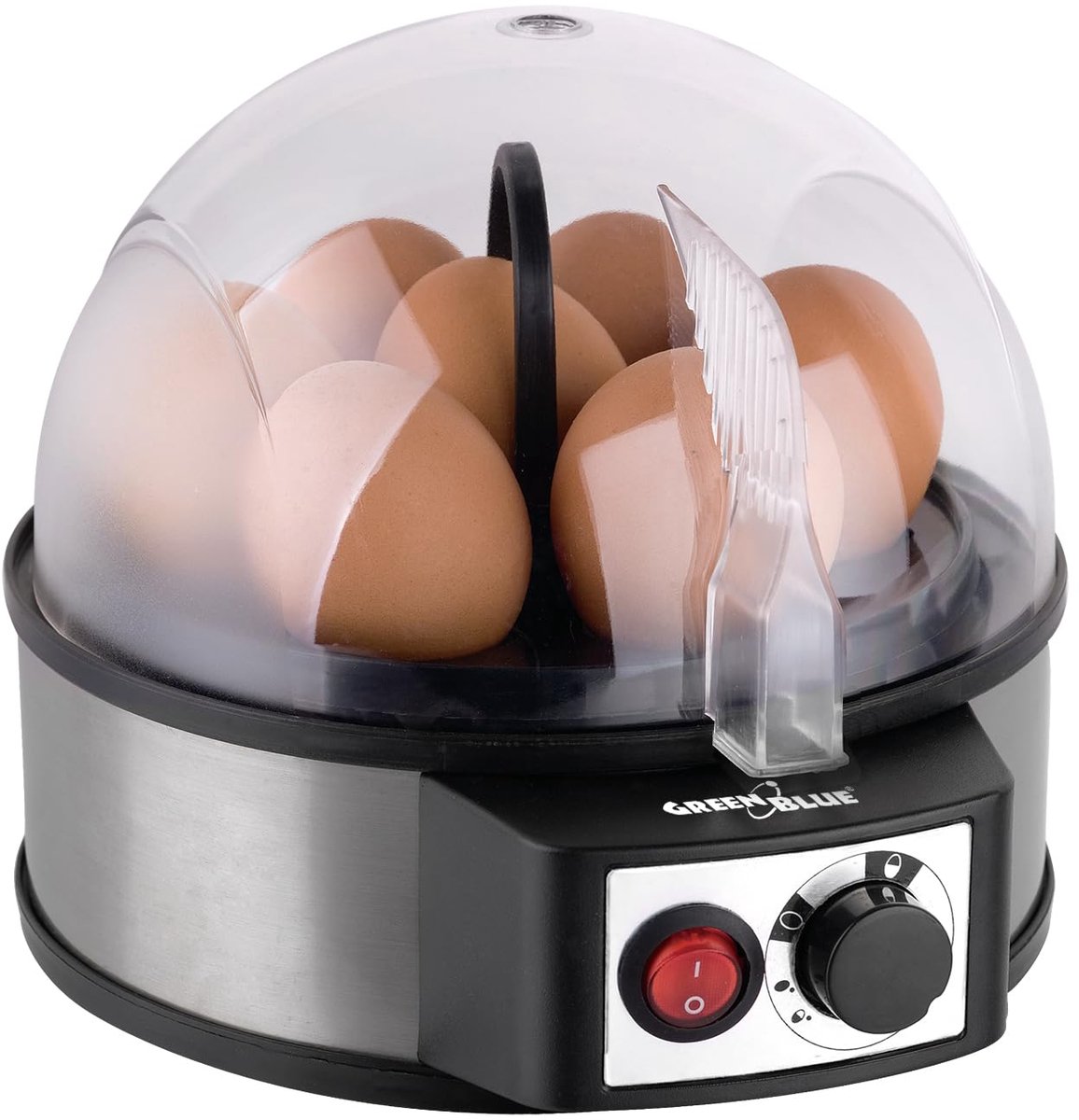 SnelShoppen - Automatische eierkoker 400W voor 7 eieren, maatbeker, ideaal voor keuken, eenvoudig in gebruik, perfect voor ontbijt of brunch