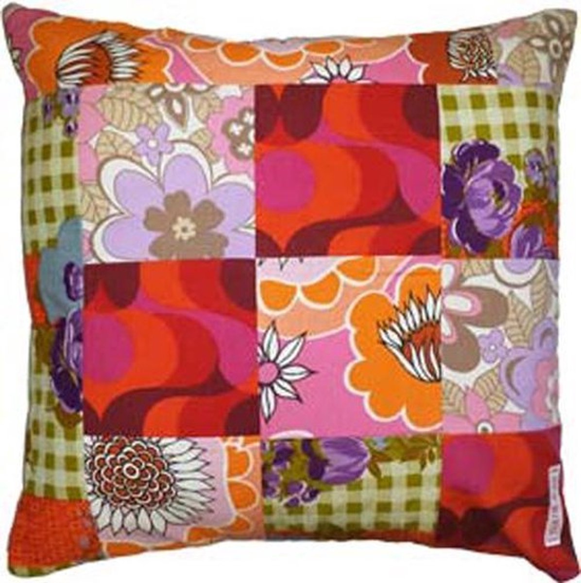 Toetie & Zo Handgemaakt Kussen Patchwork Retro, patchwork, vintage, 40x40