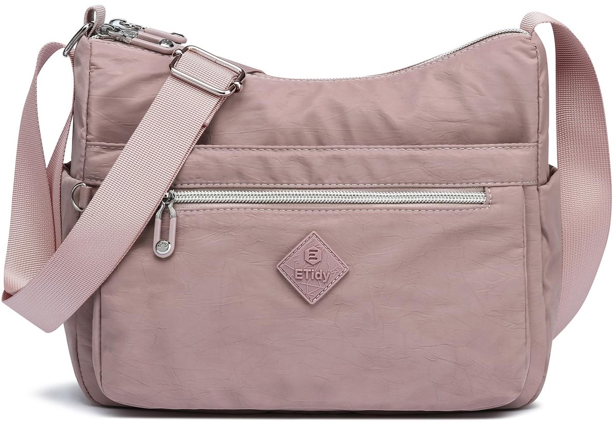 SnelShoppen - ETidy Crossbody Tas Voor Vrouwen Waterdichte Lichtgewicht Casual Schouder Handtas Portemonnee Boekentas L Maat Paars Large