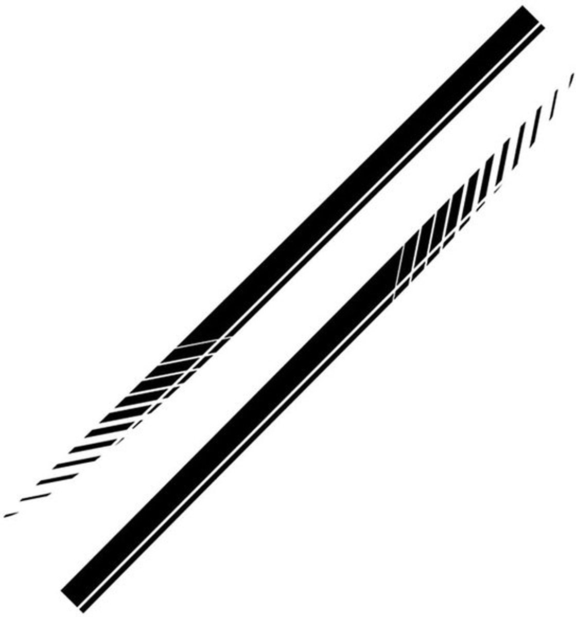Racestrepen Zelfklevend - Zijdrempelstrips - Vinyl Sticker - Racing Decor - 2 Stuks - Afmetingen 190 x 9 cm - Zijstrips