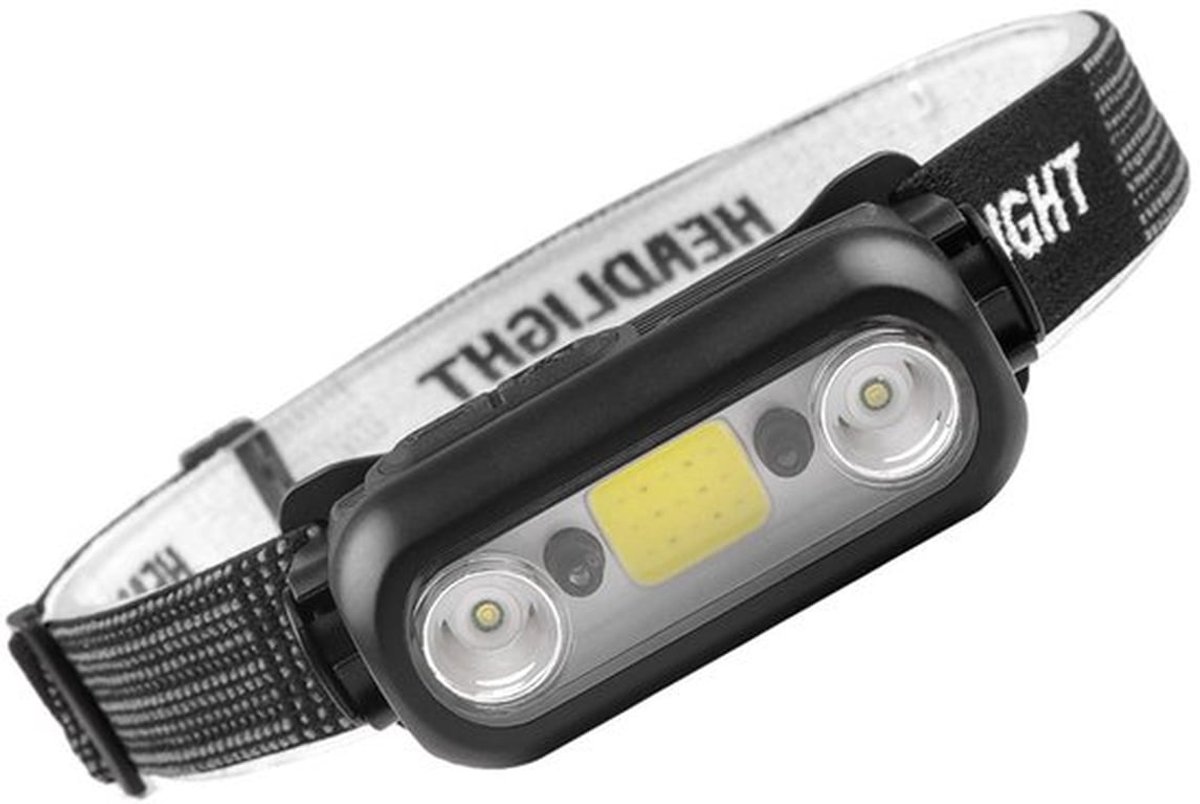 Hoofdlamp met sensor voor fel licht, USB-oplaadbaar, voor buiten, lichtgewicht, nacht hard