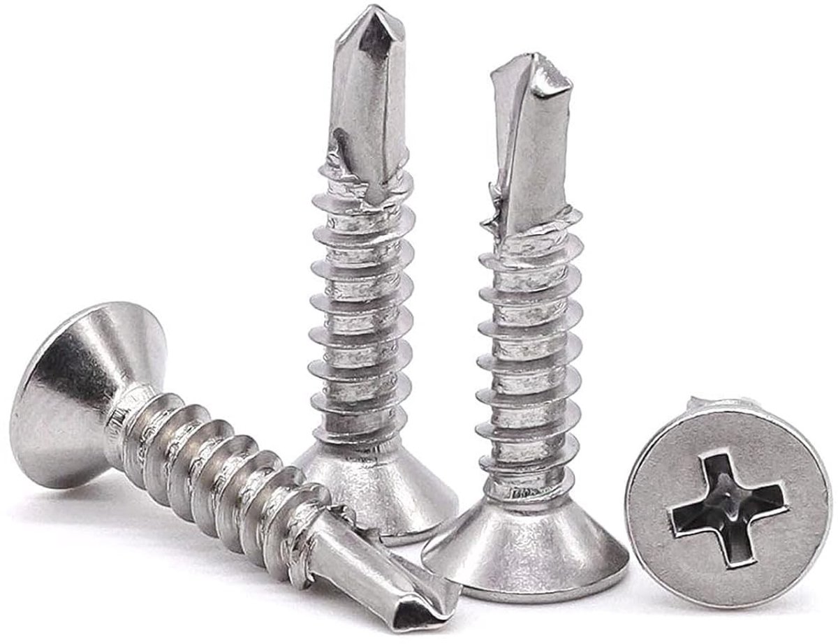 160 Stuks 4.2 x 13mm Zelftappende Schroeven van Roestvrij Staal, Hoge Sterkte, Phillips Kop en Platte Kop voor Diverse Toepassingen