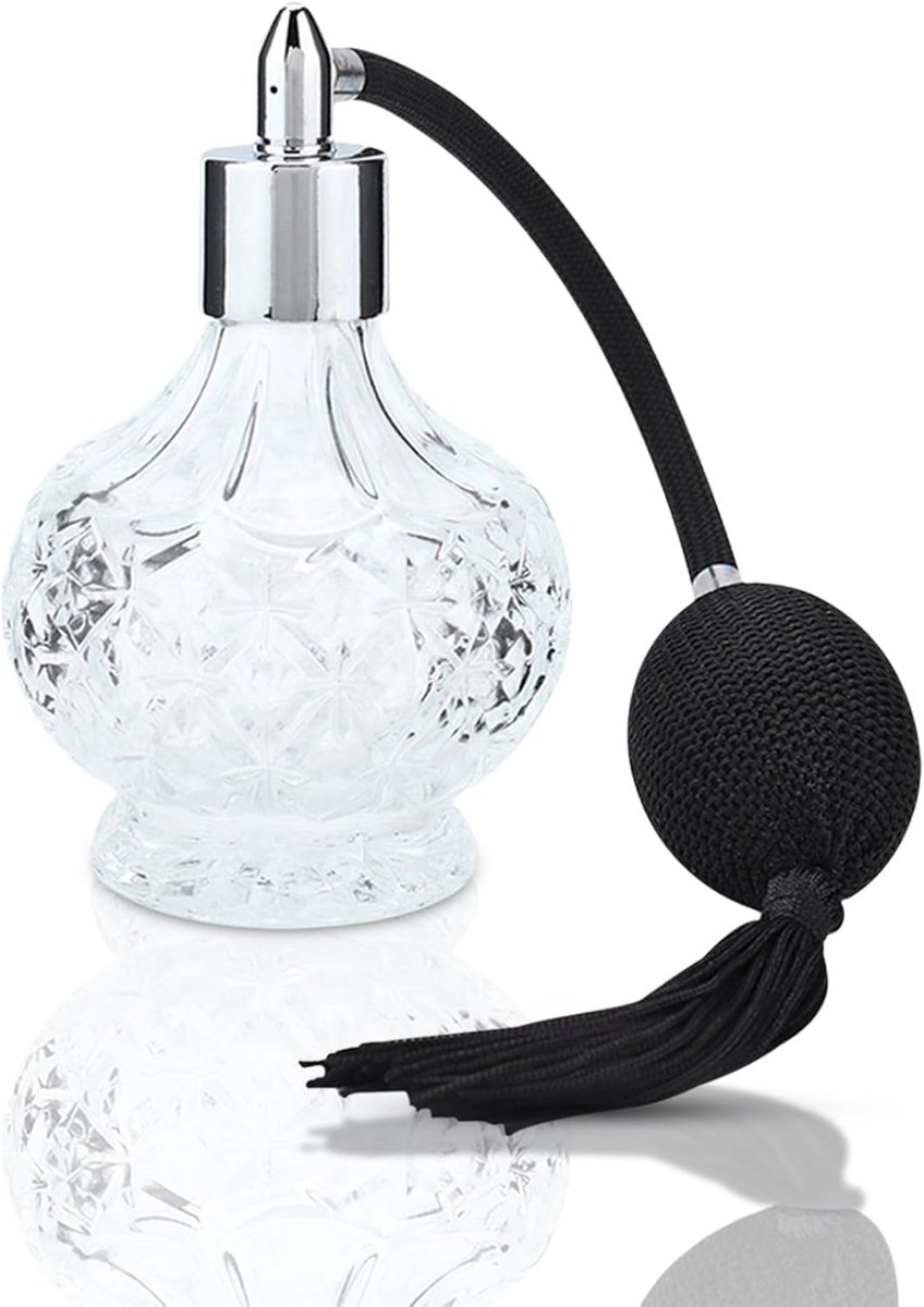 Parfumatomizer 80ml - Vintage Kristal Glas - Met Kwastje - Perfect voor Eigen Geuren - SnelShoppen