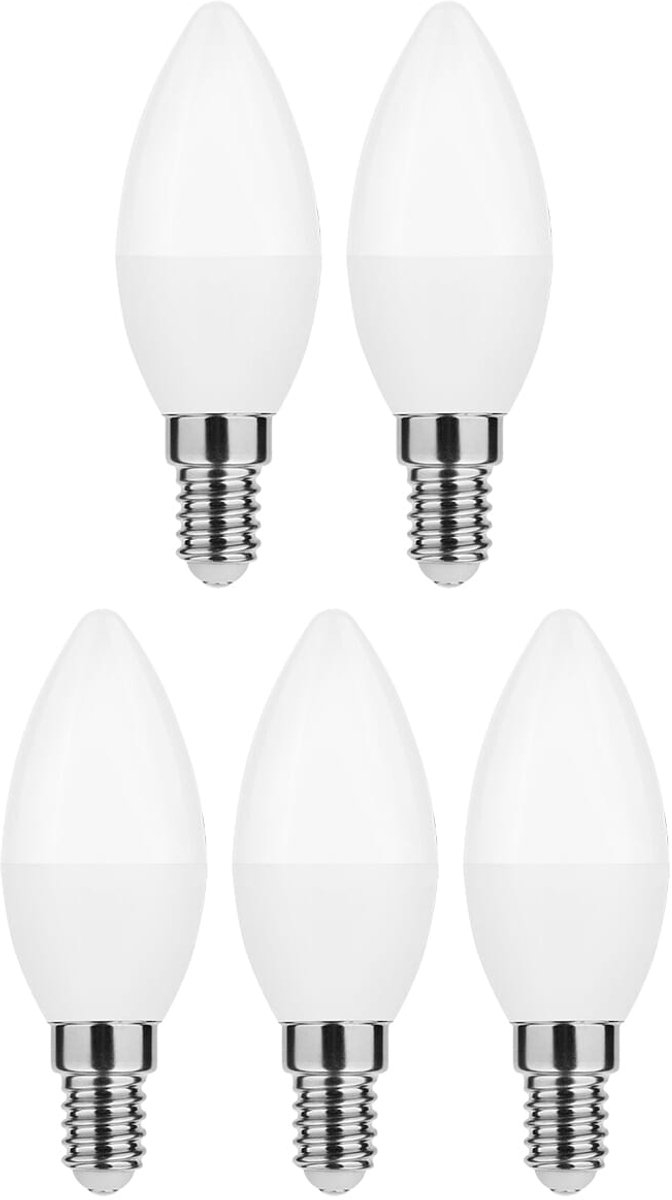 Modee E14 LED Lamp - 8.5W 806LM 4000K - Neutraal Wit - LED Kaarslamp C37 - Vervangt 60W Halogeen Gloeilamp - 5 stuks