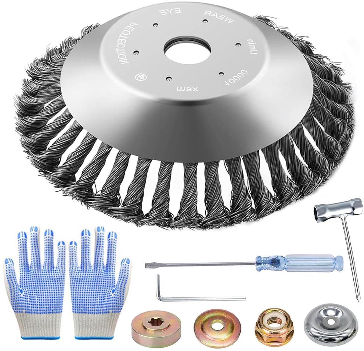 SnelShoppen - Professionele Grastrimmer Borstel Draadkegel 25,4 cm (10 inch) voor Tuinonderhoud, Grasmaaien, Tuinieren, Efficiënt en Duurzaam