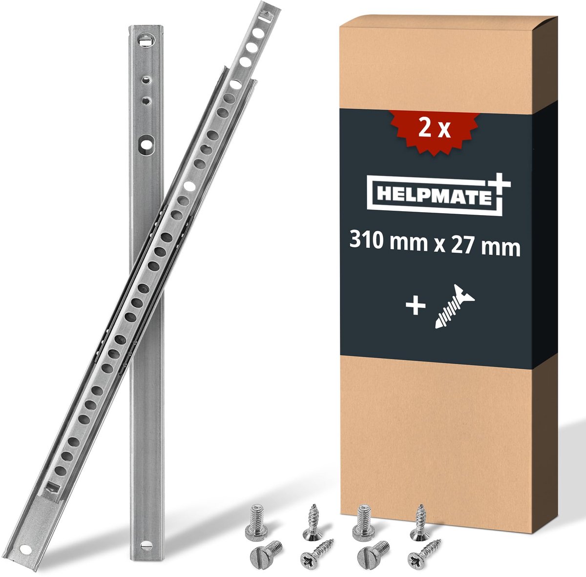 SnelShoppen - Zwaluwstaart-schuifrail 27 mm - 310 mm - 2 paar - Verzinkt Staal - Duurzaam en Betrouwbaar voor Meubelprojecten