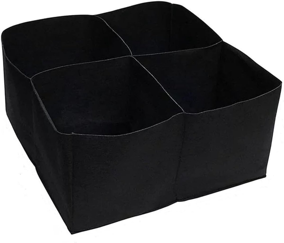 Set van 2 Rechthoekige Verhoogde Tuinbedden, Grote Plantenzakken, Ideaal voor Groenten en Bloemen, Duurzaam en Veelzijdig, Zwart