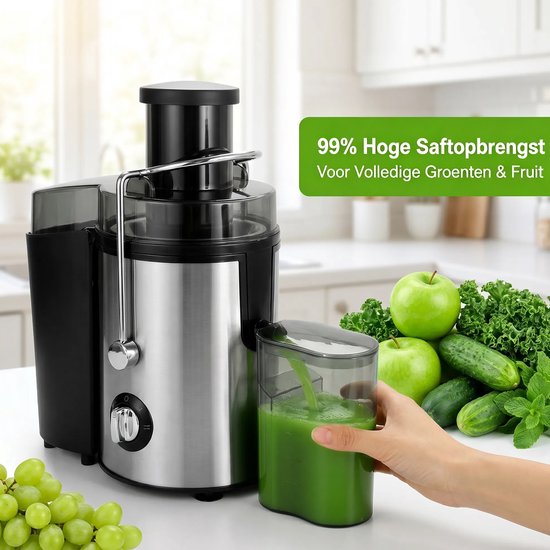 Sapcentrifuge voor Groenten & Fruit - 800W - Juicer met Pulpcontainer - Grote Vulopening - 3 snelheden - BPA-vrij - Eenvoudige Reiniging - AIMASON van AIMASON — afbeelding 4