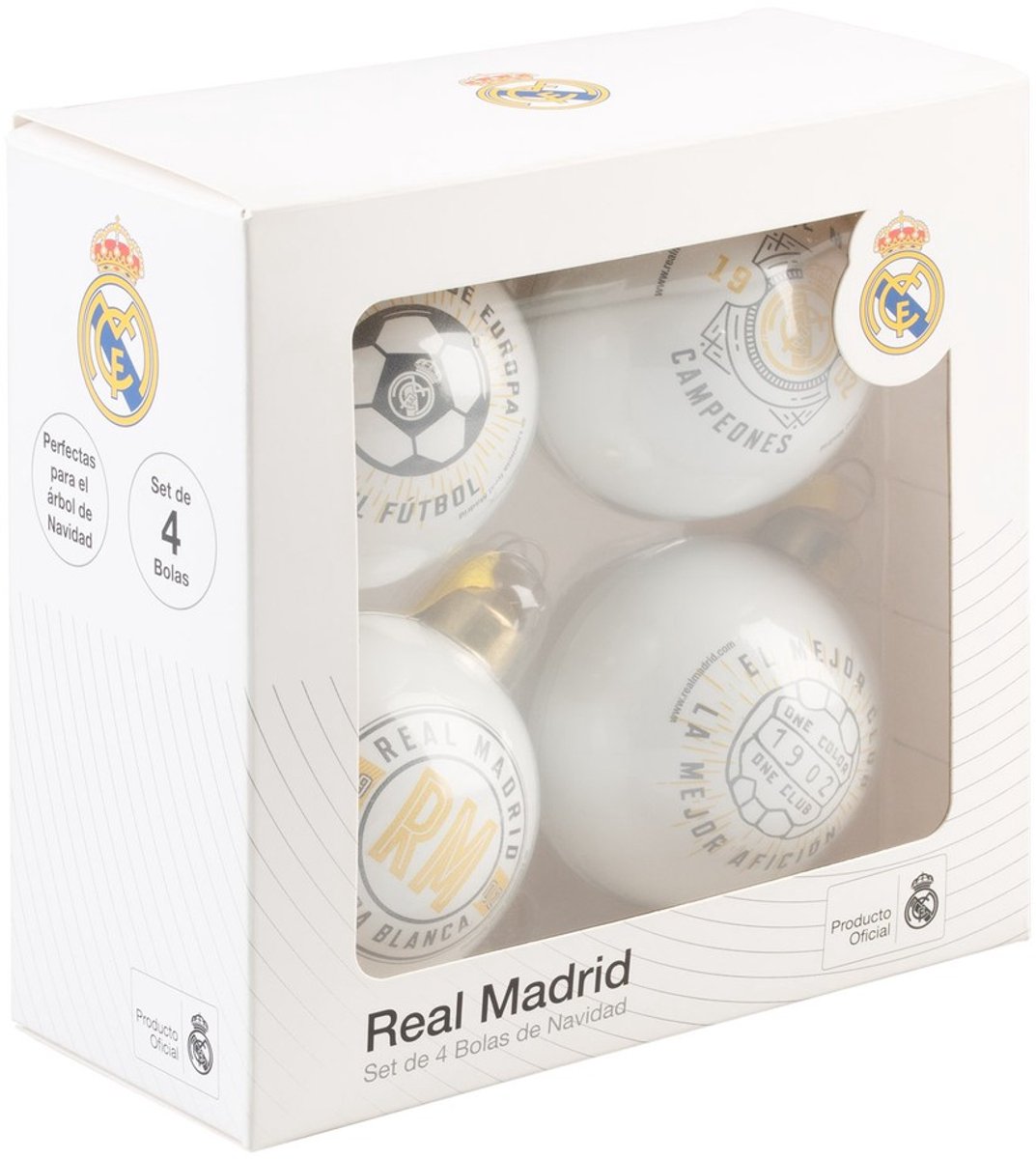 Grupo Erik - Real Madrid Set Of 4 Christmas Balls Kerstballen - Multicolours