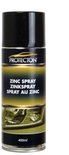 Protecton zinkspray in blik met tekst 'ZINC SPRAY ZINKSPRAY SPRAY AU ZINC' en afbeelding van auto-onderdelen. 400ml.