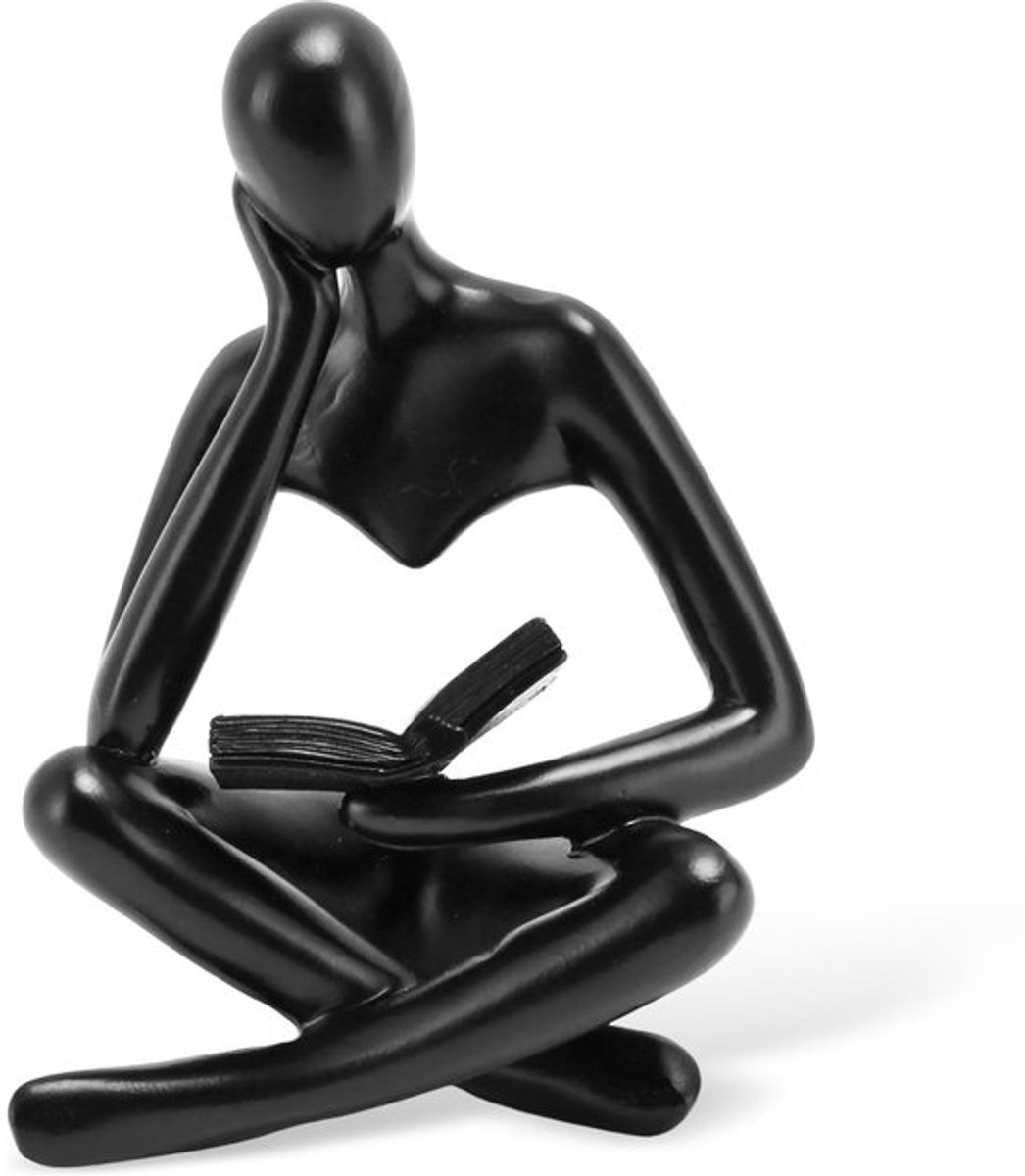 Standbeeld Abstract Kunst - Beeldje Denker - Hars Sculptuur - Decoratie Voor Binnen - Compact Formaat - Duurzaam Materiaal