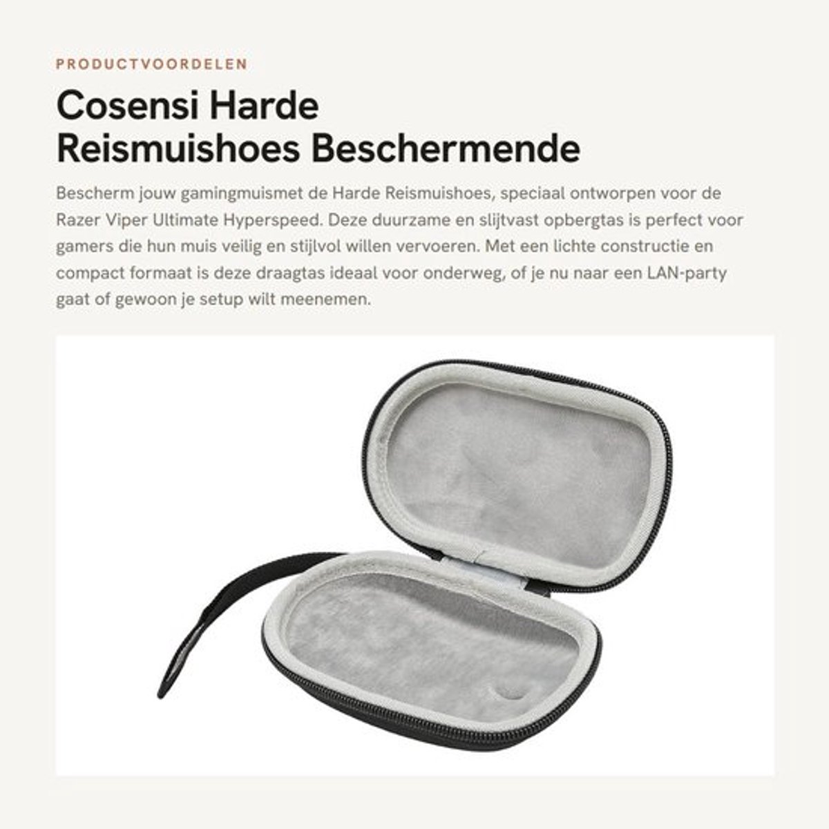 Reismuishoes Lichtgewicht - Draagbare Opbergtas - Harde Beschermhoes - Duurzaam Nylon/EVA - Stevige Ritsluiting - Perfecte Pasvorm - Muiskoffer