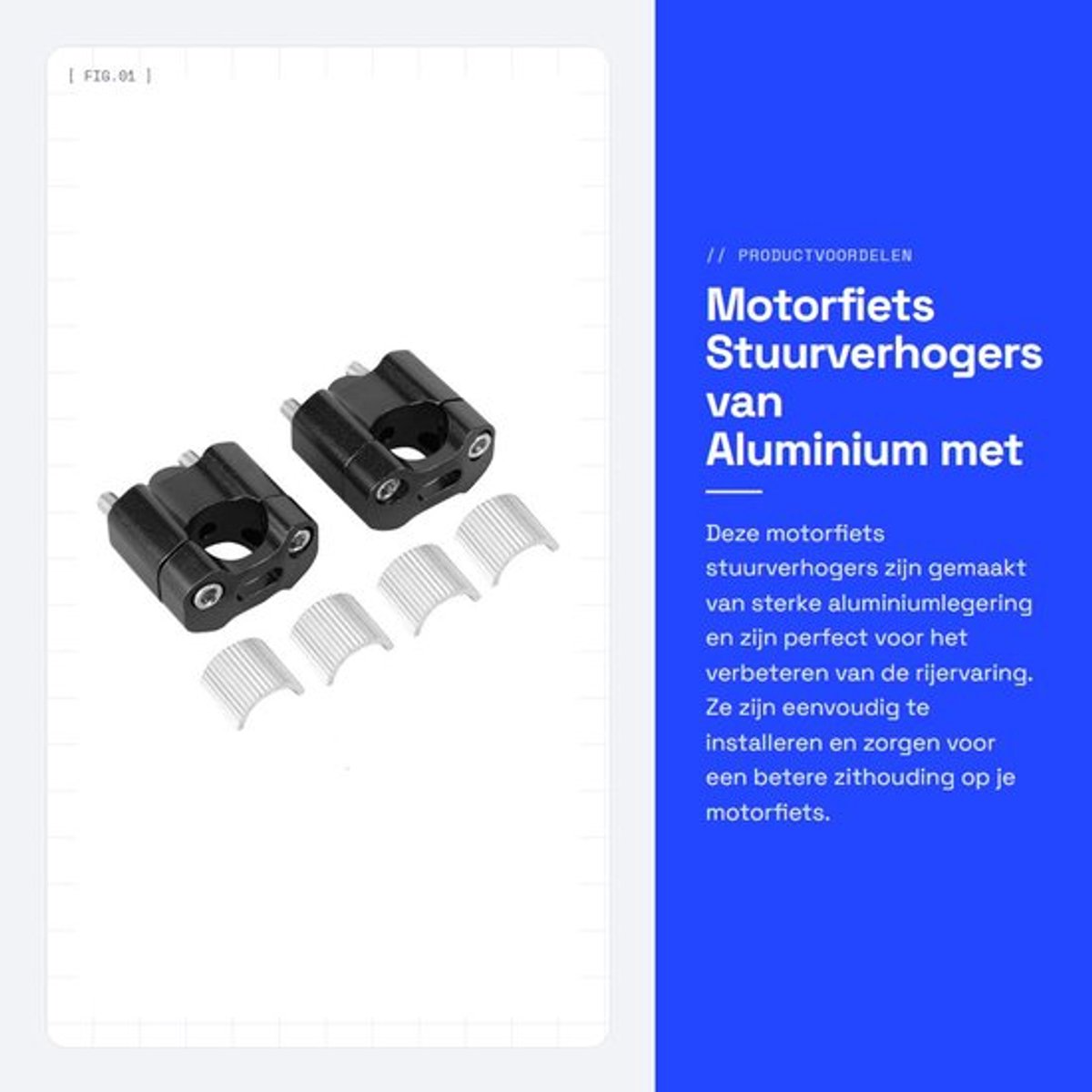 Stuurverhogers CNC-Aluminiumlegering - Stuurbevestigingsklemmen - Riser Adapter - 22 mm/28 mm - Eenvoudig te installeren - Hoge sterkte en duurzaamheid - Stuurklem