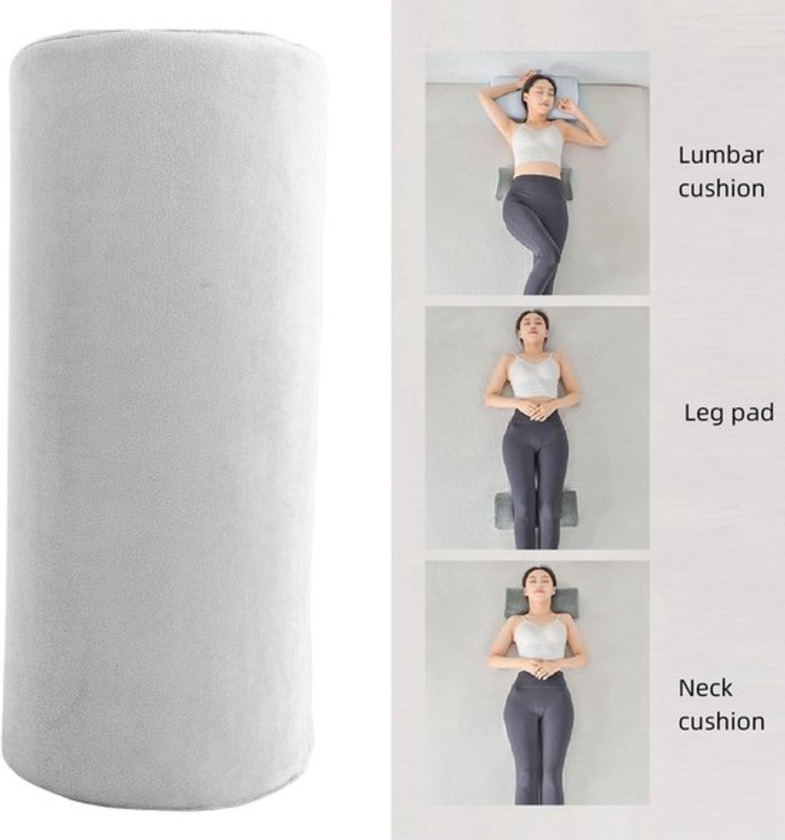 Halfmaan Bolsterkussen, Kniekussen voor rugslapen, Ergonomisch Halfmaan Kussen Comfortabel Geheugenschuim Kussen, Multifunctioneel Hoog Terugverend Lumbaal Steunkussen voor Slapen