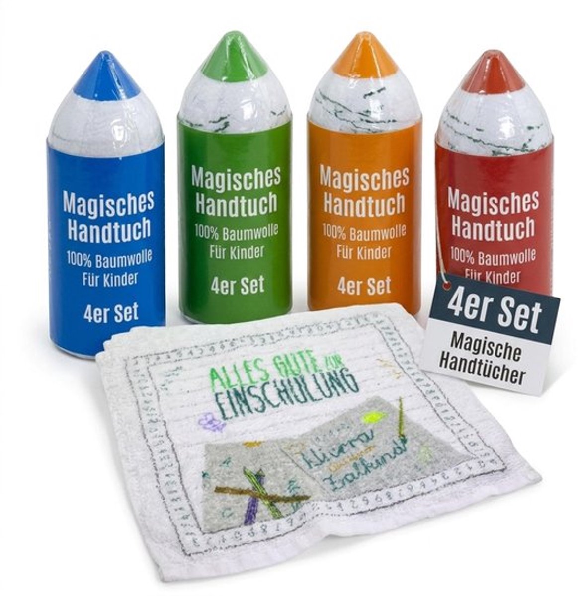 Washandjes Set van 4 - 100% Katoen - Magische Handdoeken - 30 x 30 cm - Compact - Zachte Doeken - Handdoek