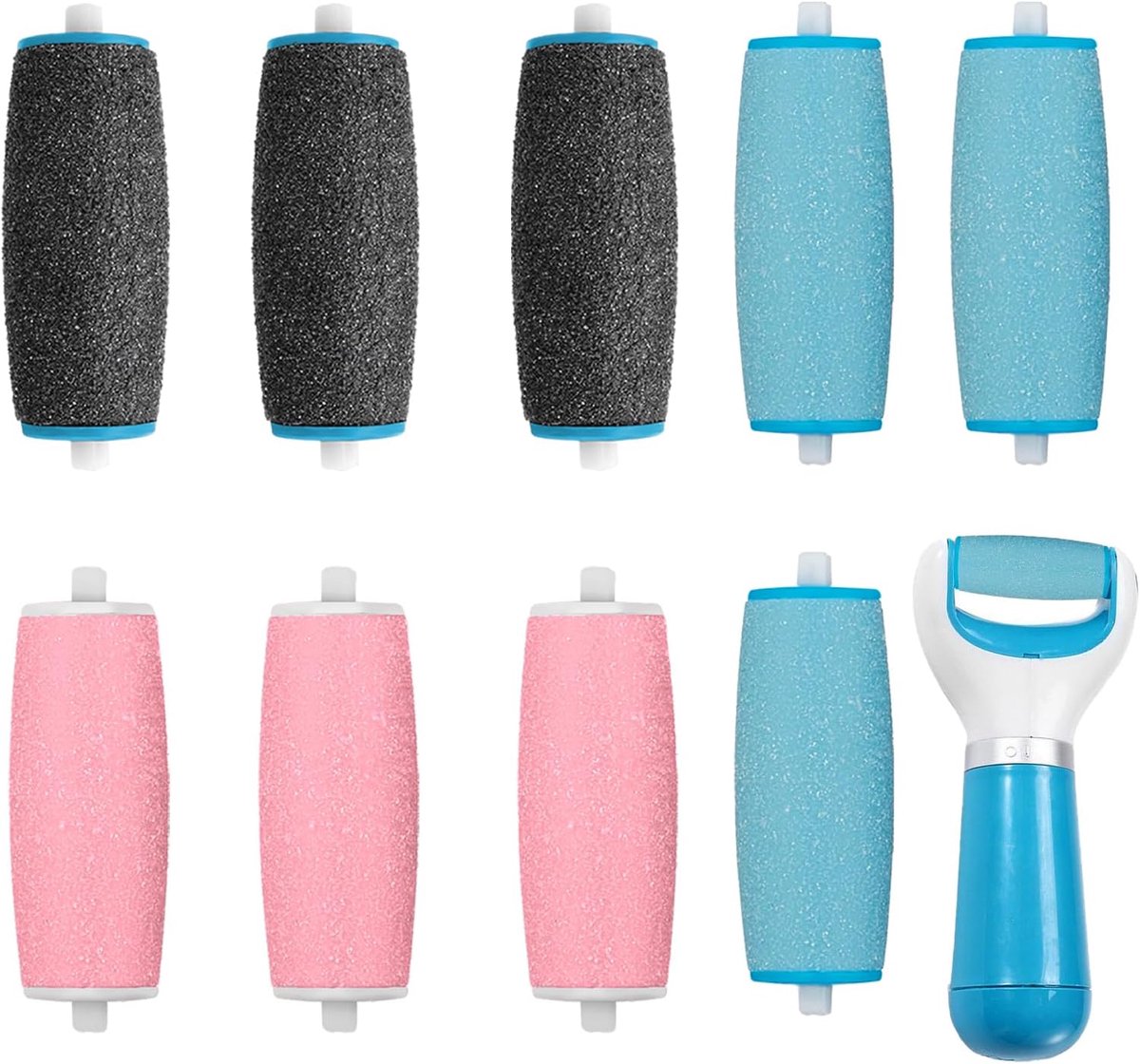 SnelShoppen - 9 Pack Callus Remover Vervangrollen - Geschikt voor Elektrische Voetvijl - 3 Soorten Ruwheid - Voetverzorging - Pedicure Rolls