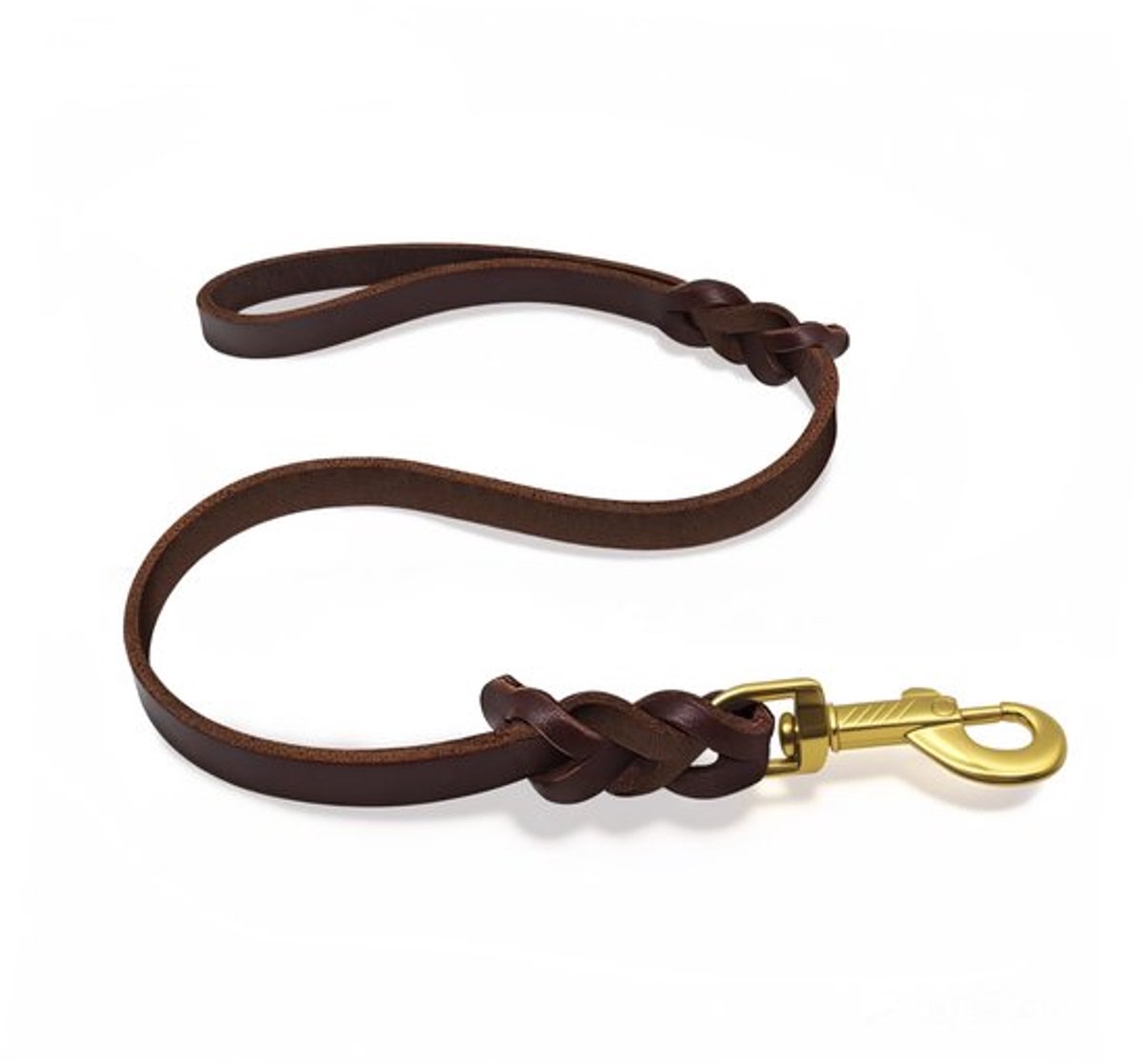 Hondenriem Lederen - Klassieke Vetlederen Lijn - 76 cm - Honden Tuigje - Honden Halsband - Geschikt voor Kleine/Middelgrote/Grote Honden - Hondentuig
