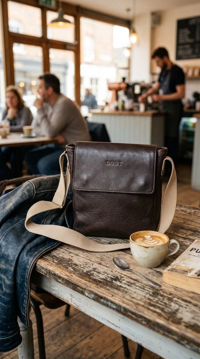 Leather Messenger Coffee Park Avenue Collection