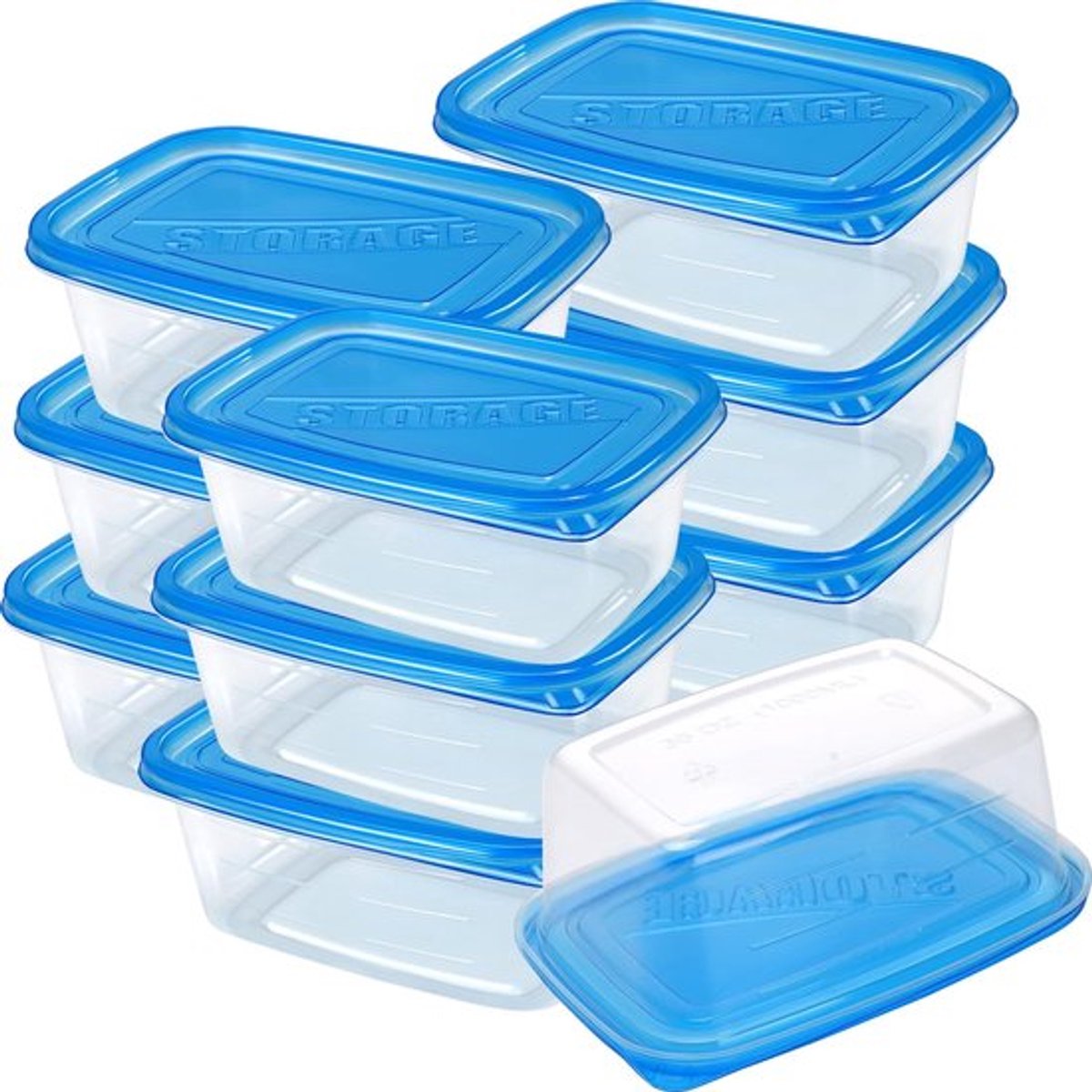 Voedselopslagcontainers 12 stuks - Luchtdichte Containers - Magnetron/Vriezer/Vaatwasser Bestendig - Rechthoekige Plastic Portiedoos - Hoogwaardig Kunststof - In elkaar Nestbaar - Opslagdozen