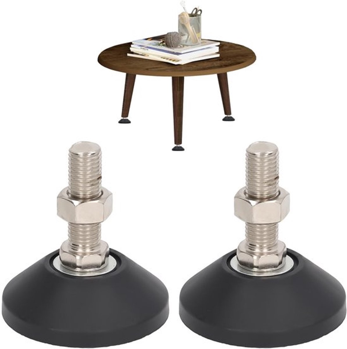 Nivelleringsvoeten - Verstelbaar - Nylon - Antislip - Draad M16 - 150 kg draagvermogen - Diameter 80 mm - Meubelvoeten