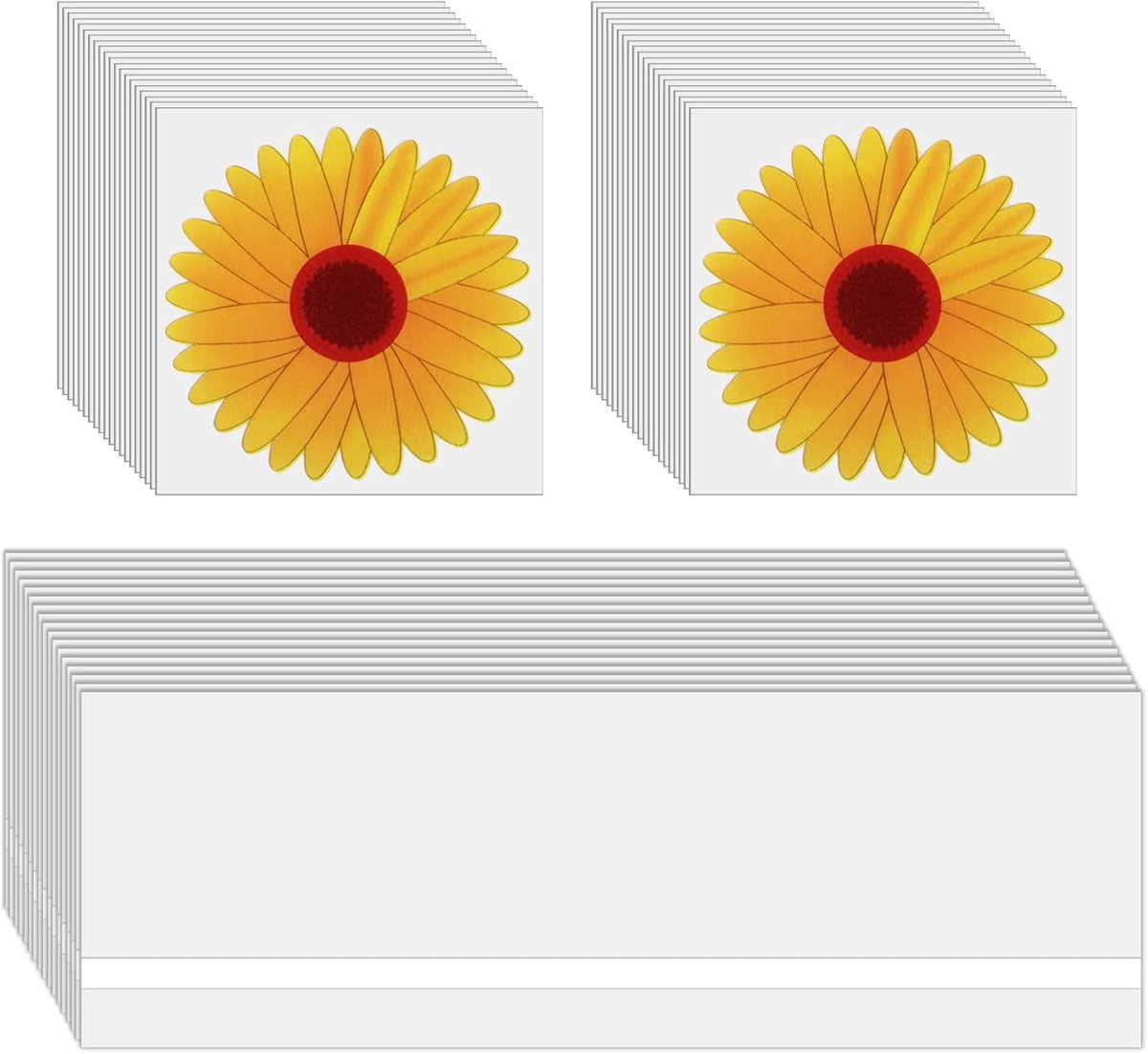 SnelShoppen - Pack van 60 Vliegenvallen voor Ramen, Zelfklevende Insectenvallen voor Fruitvliegjes, Decoratieve Bloem Motief, Geel en Transparant, Eff