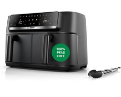 Bosch Serie 4 MAFD440B0 - Airfryer - Dubbele mand - 9L - 2500W - Zwart