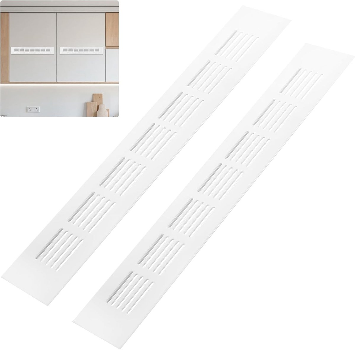 Set van 2 Ventilatieroosters, Aluminium Roosters voor Radiatoren, Rechthoekige Deksel voor