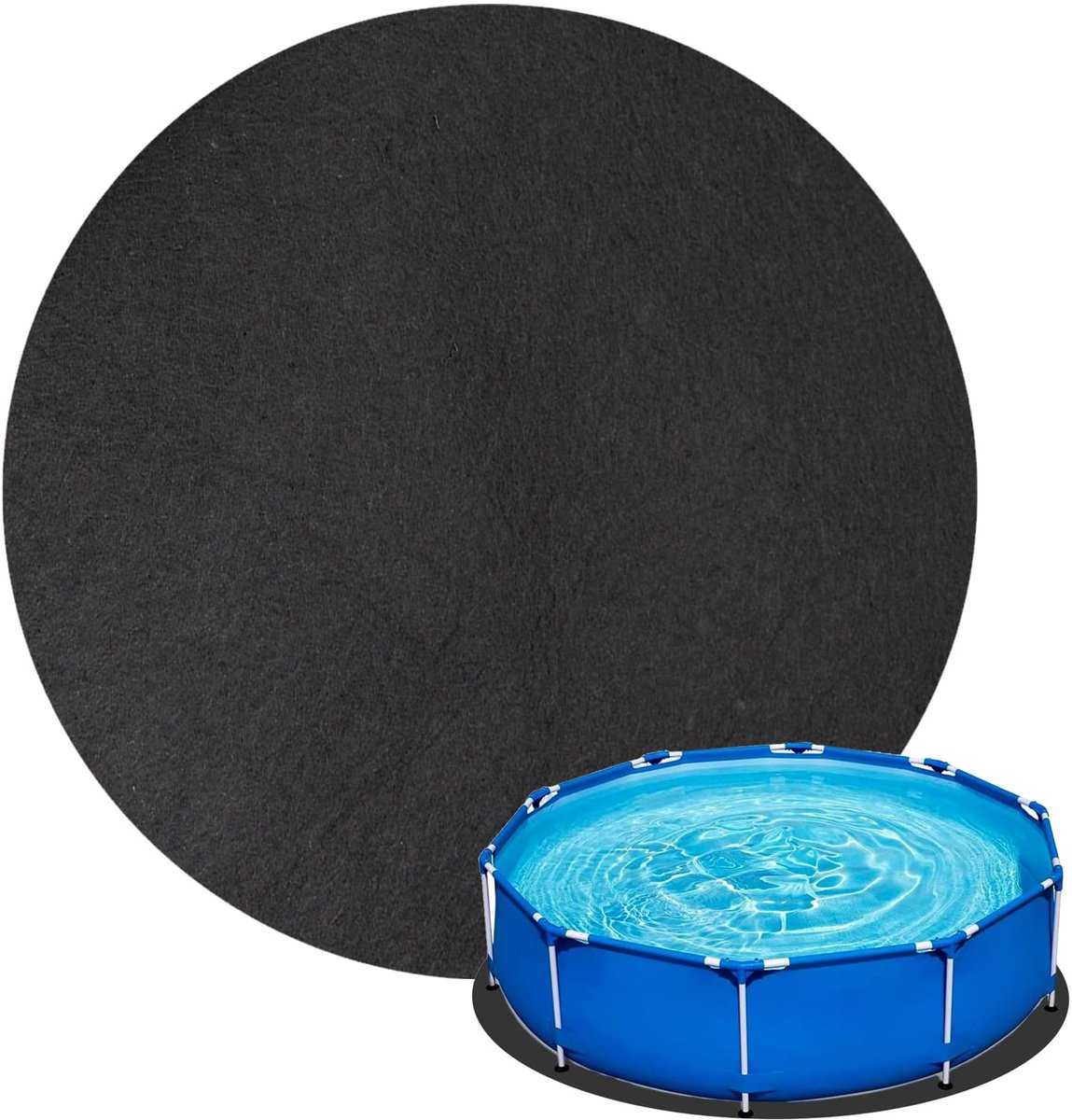 SnelShoppen - Whirlpool mat voor badkuip en outdoor zwembad - ronde bouwbeschermingsmat 2 meter - waterabsorberende viltmat - zwembadonderlegger voor