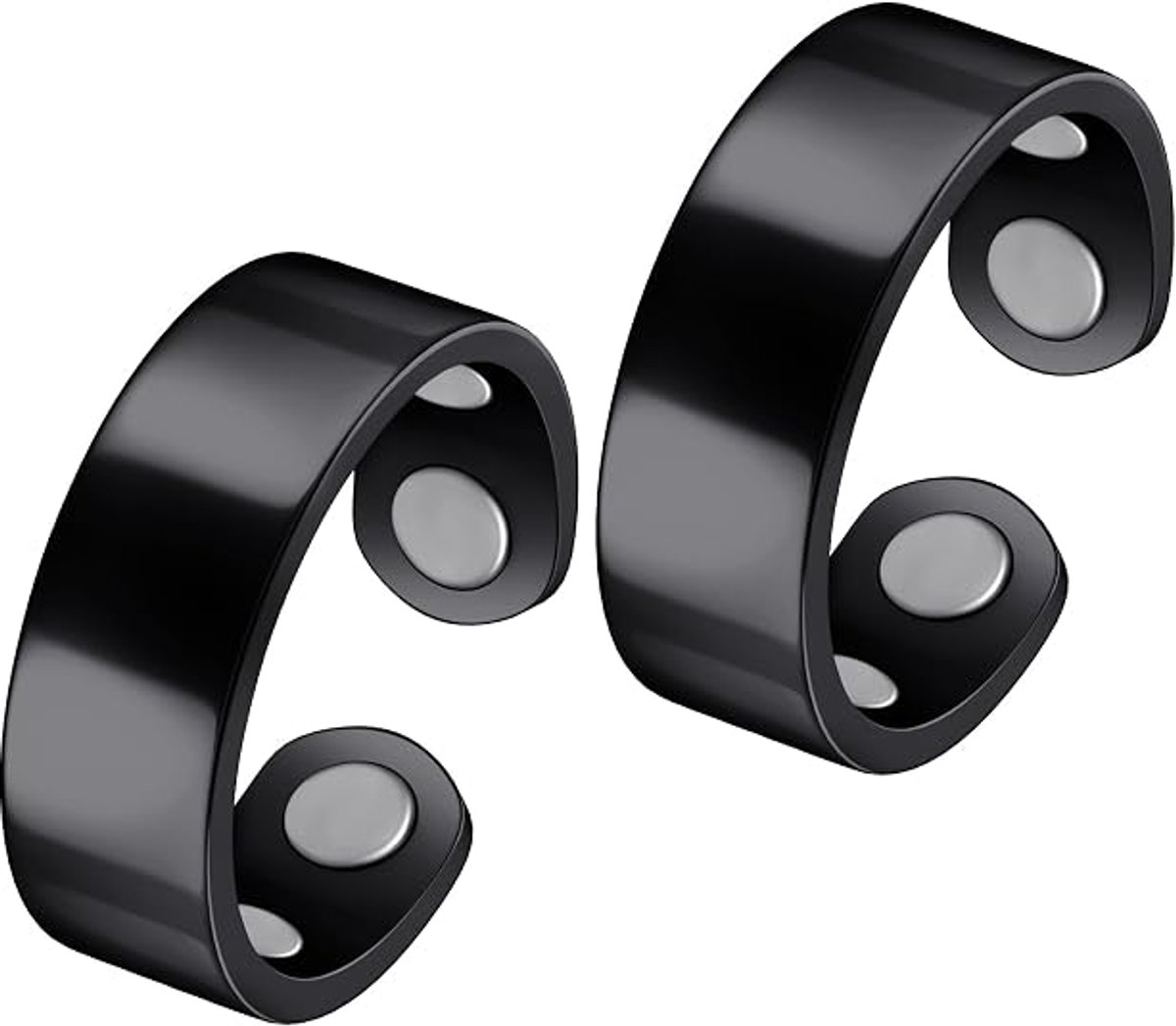 Daity 2 stuk - ring, originele magnetische wellnessring voor dames en heren – open, lichtgewicht en waterbestendige ring van roestvrij staal