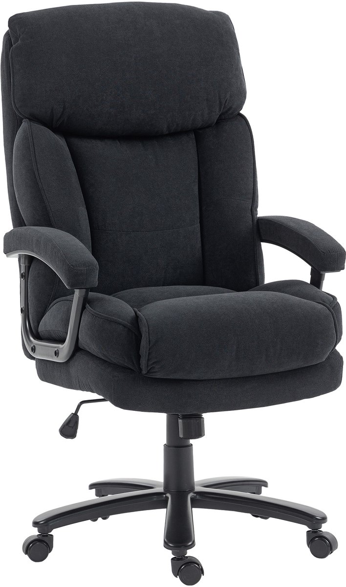 HOMCOM Heavy-Duty Office Chair-Polyester-79L x 68,5B x 117-125cm-Schwarz