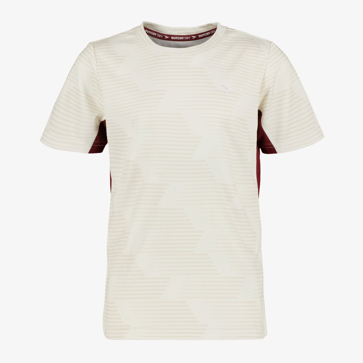 Dutchy kinder voetbal T-shirt ecru bordeaux - Wit - Maat 164