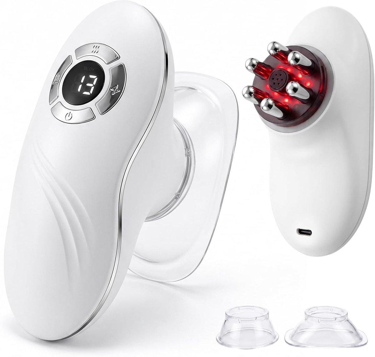 5-in-1 apparaat voor lichaams- en gezichtsmodellering, Gua Sha- en vacuüm-cuppingmassage, lymfedrainage, anti-cellulite- en huidverstevigende behandeling voor buik, armen, benen, taille en rug